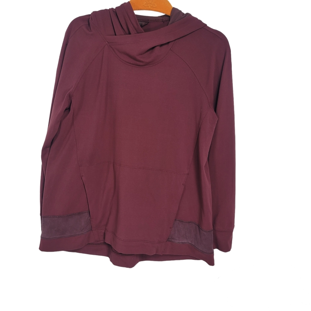 LULULEMON Hoodie Pullover Kangaroo Pocket sz 6 Burgundy Maroon